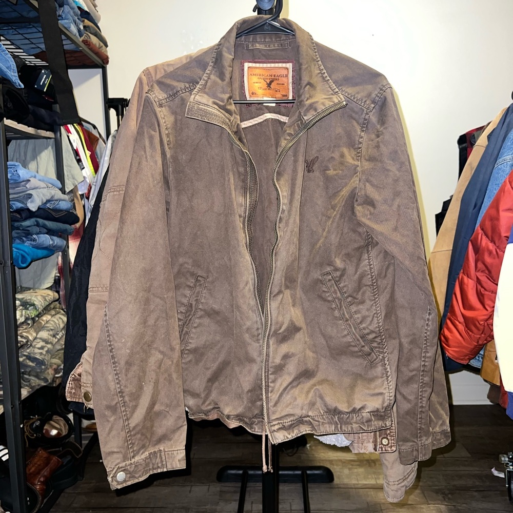 American Eagle Outfitters Brown Military Jacket Size Small